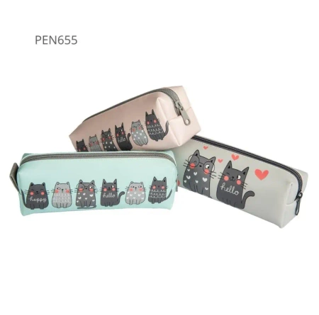 Piórnik jednokomorowy okrągły Kotki MIX - Pajacyk