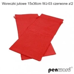 Woreczki jutowe czerwone 36x15cm 2szt - Penword