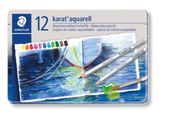 Kredki akwarelowe Karat 12 kolorów w metalowym pudełku Staedtler