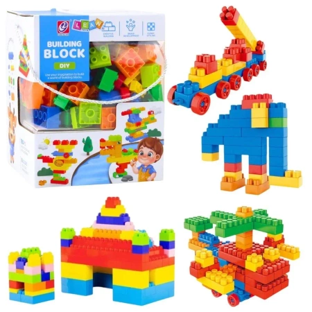 Klocki konstrukcyjne kolorowe 180el - Leantoys