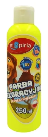 Farba dekoracyjna fluorescencyjna żółta 250ml - InSpiria