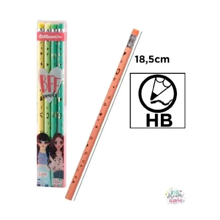 Ołówek z gumką Big Dream Girls 4szt. - MP Main Paper