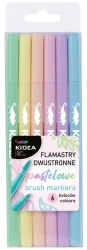 Flamastry dwustronne pastelowe 6 kol KIDEA - DERFORM