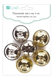 Dzwoneczki metalowe zlote i srebrne 6szt - Dalprint