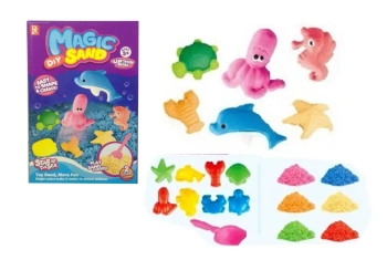 Piasek 3D z foremkami, 2 kolory w zestawie - SWEDE