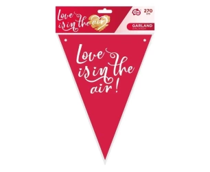 Girlanda flagi papierowa Love is in the air 270cm - Godan