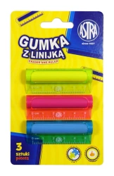Gumka i linijka 2w1 Astra blister 3szt. - ASTRA art-pap