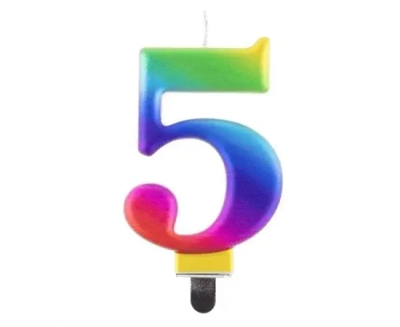 Świeczka cyferka 5 Beauty&Charm Galaxy 8cm - Godan