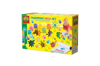 Mega zestaw farb do malowania palcami 6x110ml - SES