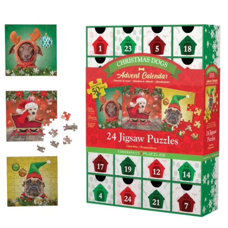 Kalendarz adwentowy puzzle Christmas Dogs 8924-5738 - Eurographics