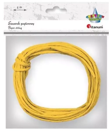 Sznurek papierowy 3.5mmx5m żółty - Titanum