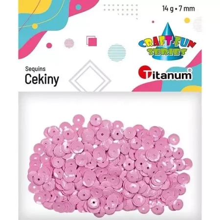 Cekiny 7mm okrągłe pastelowe 14g wrzosowe - Titanum