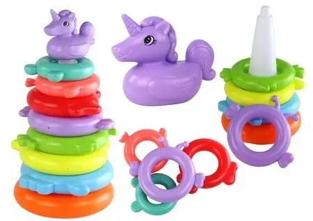 Piramidka jednorożec 8 kółek - Leantoys
