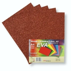 Pianka brokatowa A4 Eva brąz biodegradowalna 5szt - Penword