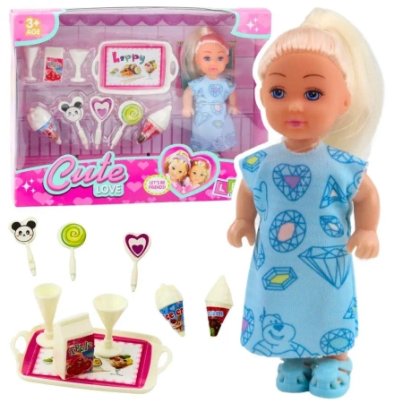Mini laleczka z akcesoriami lodziarnia - Leantoys