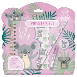 Pamiętnik z kłódką 2w1 + przybory Koala 10 - DERFORM