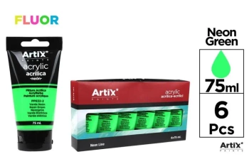 Farba akrylowa fluorescencyjna zielona 75ml (6szt) - Artix