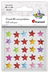 Kryształki samoprzylepne Gwiazdki mix 25szt - Titanum