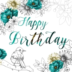 Karnet Swarovski kwadrat CL1408 Urodziny kwiaty - Clear Creations