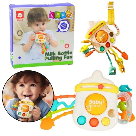 Gryzak grzechotka dla malucha Butelka 3w1 - Leantoys
