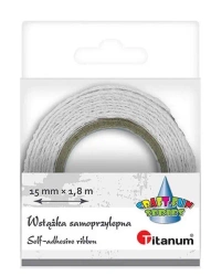 Wstążka bawełniana koronka 15mmx1.8m biała - Titanum