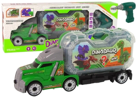 Ciężarówka do rozkręcania z dinozaurem - Leantoys