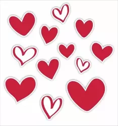 Dekoracje okienne dwustronne - Serduszka 01 12szt - LearnHow