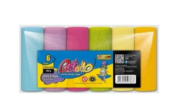 Krepina mini 10x250cm 180g 6 kolorów pastelowych - Alfa Pastello