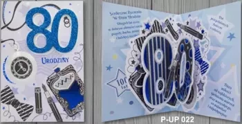 Karnet Przestrzenny Urodziny 80 mężczyzna - Panorama