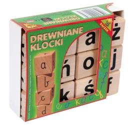 Klocki drewniane literki - Baczek