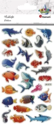 Naklejki wypukłe stworzenia morskie mix 27szt - Titanum