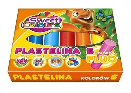 Plastelina fluo 6 kolorów - Sweet colours