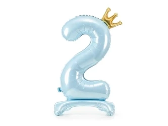 Stojący balon foliowy 2 84cm błękitny - PartyDeco