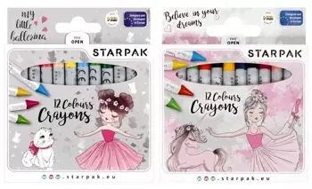Kredki woskowe 12 kolorów Balerina - STARPAK