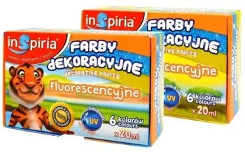 Farby dekoracyjne fluorescencyjne 6 kolorów 20ml - InSpiria