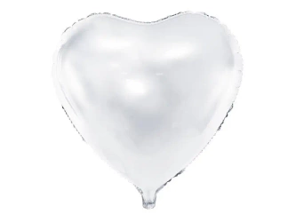 Balon foliowy Serce 61cm biały - PartyDeco