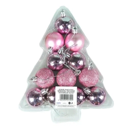Bombki komplet w choince różowy 12szt - Arpex