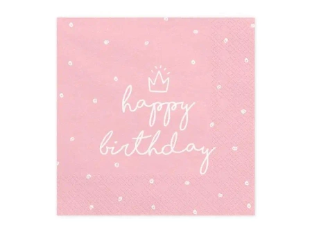 Serwetki Happy Birthday 33x33cm 20szt - PartyDeco