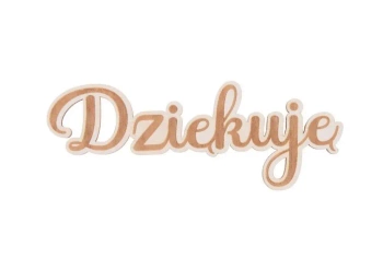 Drewniany napis - Dziękuję 5szt biały - Cresco