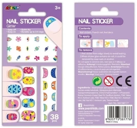 Naklejki na paznokcie - Kwiat brokat - Avenir