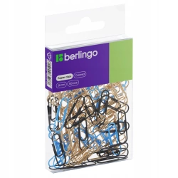 Spinacze biurowe do papieru 28mm Berlingo mix kolorów 100 sztuk