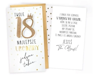 Karnet. Urodziny 18 (osiemnastka, cyfry, korona) PM-276 - Passion Cards