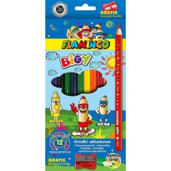 Kredki ołówkowe jumbo 12 kolorów + temperówka - Titanum