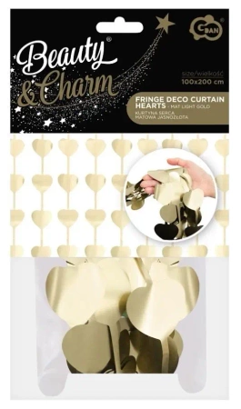 Kurtyna B&C serca matowa srebrna100x200cm - Godan