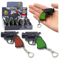 Brelok pistolet LED 6,5cm - Leantoys