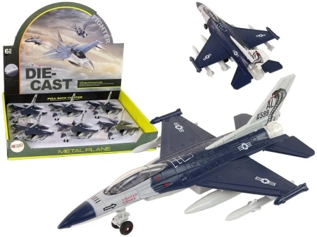 Samolot z napędem światło / dźwięk 1:72 granatowy - Leantoys