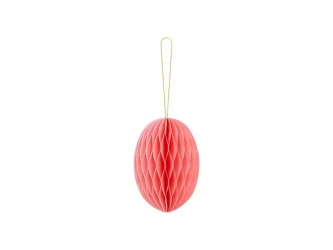 Dekoracja papierowa honeycomb jajko rózowa 12cm - PartyDeco