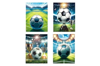 Torebka prezentowa M Piłka nożna szerokie dno