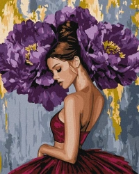 Malowanie po numerach - Baletnica z piwoniami - Ideyka