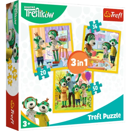 Puzzle 3w1 ( 20,36,50) Razem jest wesoło Rodzina Treflików 34850 - Trefl PAP